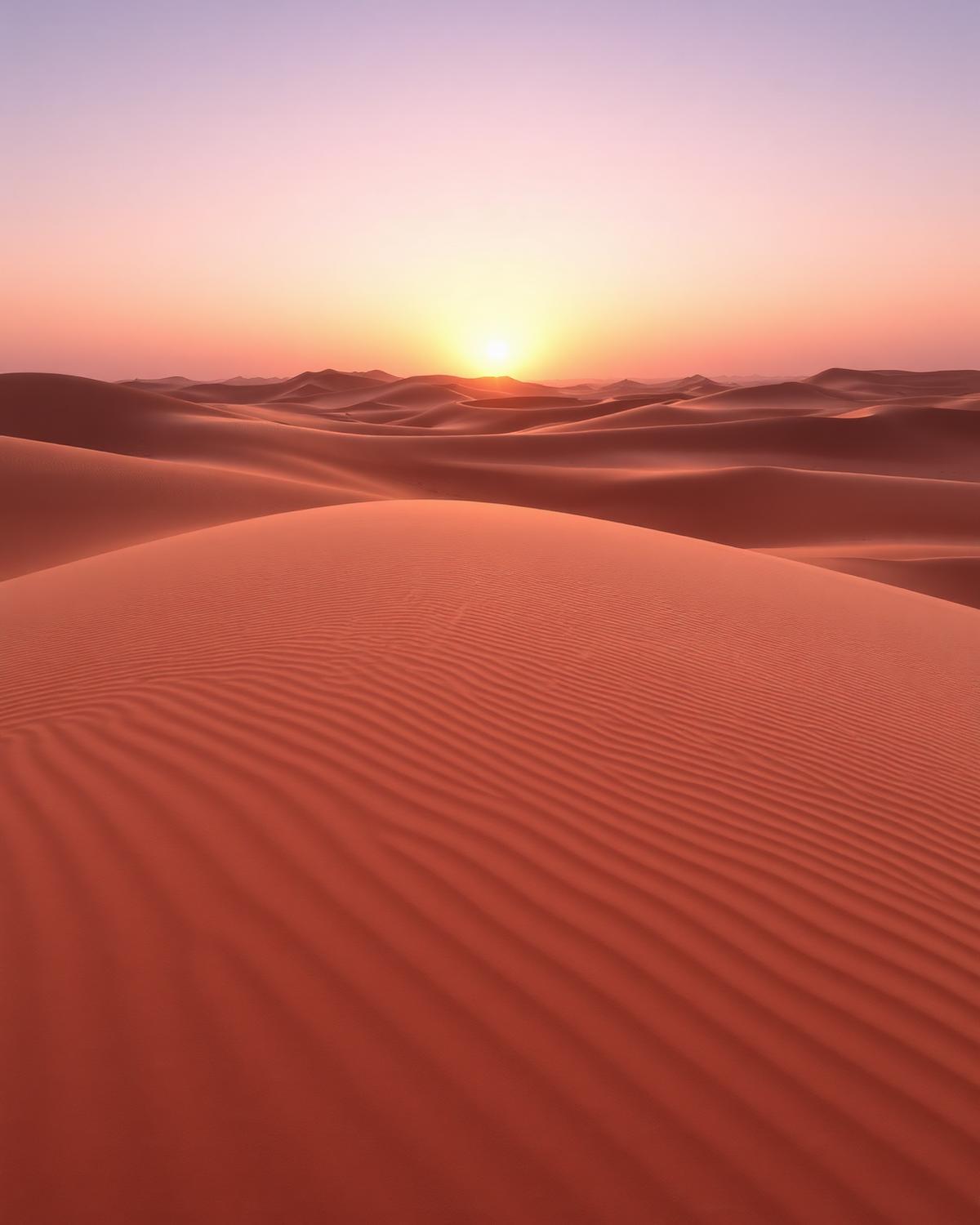 Lever de soleil sur dune
